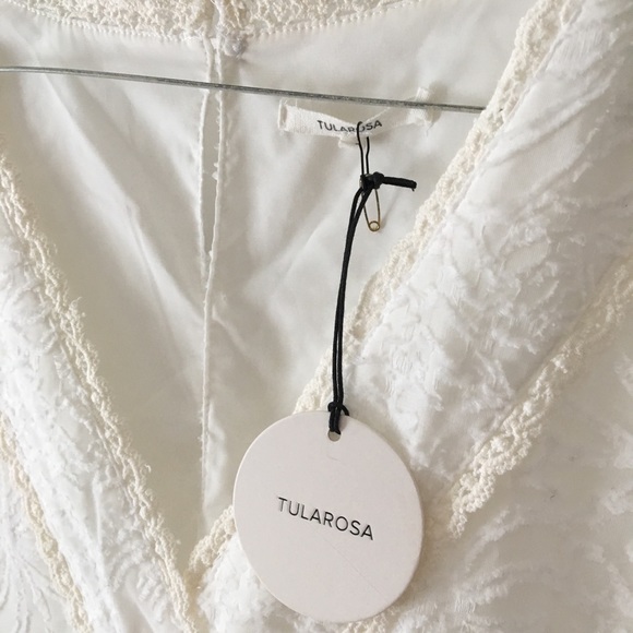 nwt TULAROSA Cream Textured Bailey Floral Dress - Picture 6 of 8